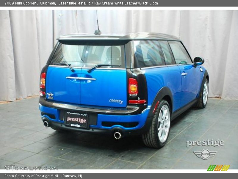 Laser Blue Metallic / Ray Cream White Leather/Black Cloth 2009 Mini Cooper S Clubman