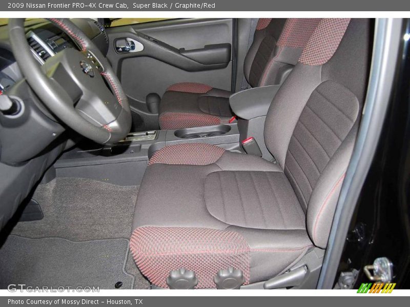 Super Black / Graphite/Red 2009 Nissan Frontier PRO-4X Crew Cab