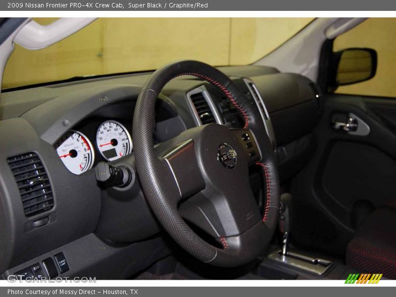 Super Black / Graphite/Red 2009 Nissan Frontier PRO-4X Crew Cab