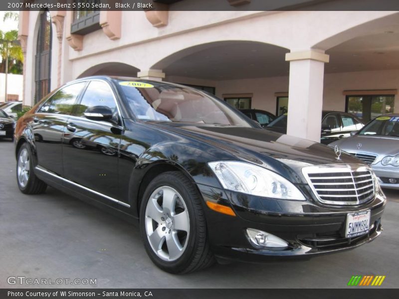 Black / Black 2007 Mercedes-Benz S 550 Sedan
