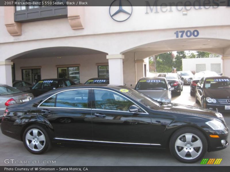 Black / Black 2007 Mercedes-Benz S 550 Sedan