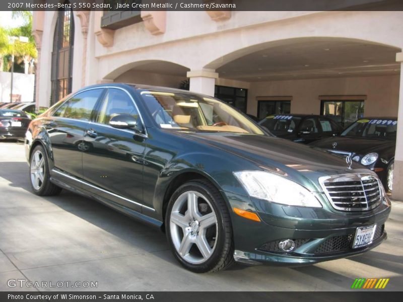 Jade Green Metallic / Cashmere/Savanna 2007 Mercedes-Benz S 550 Sedan