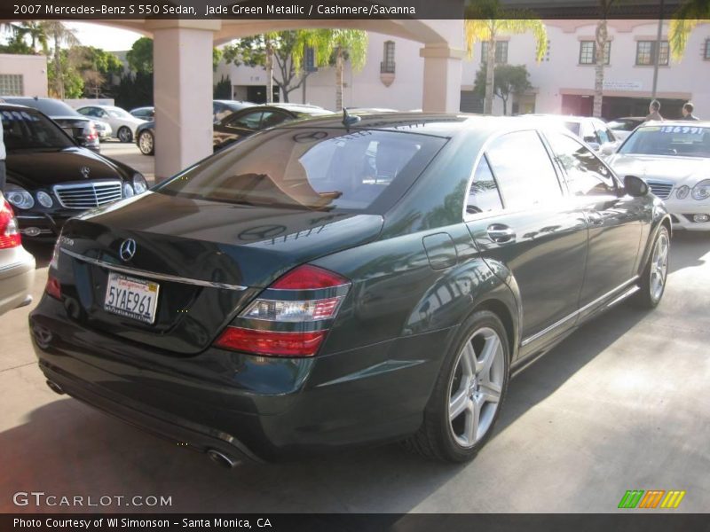 Jade Green Metallic / Cashmere/Savanna 2007 Mercedes-Benz S 550 Sedan