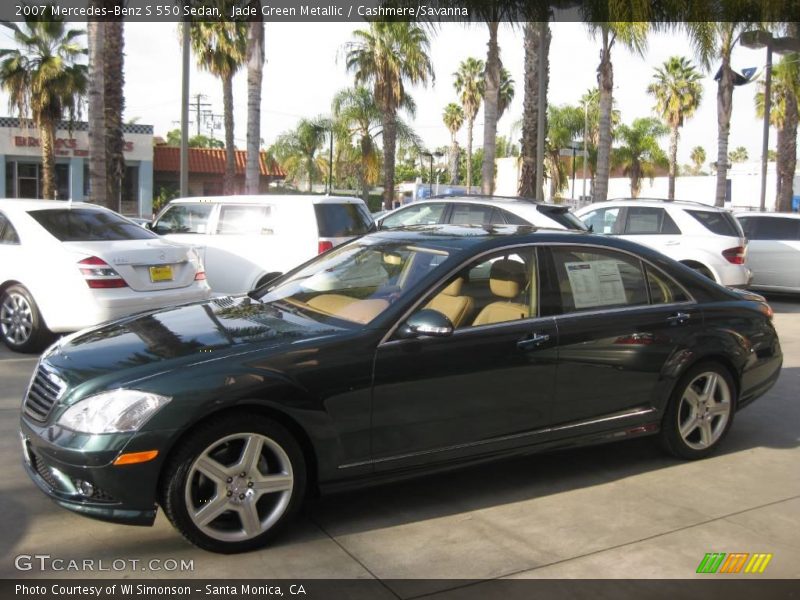 Jade Green Metallic / Cashmere/Savanna 2007 Mercedes-Benz S 550 Sedan