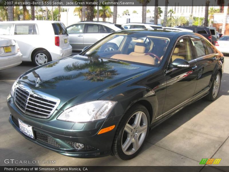Jade Green Metallic / Cashmere/Savanna 2007 Mercedes-Benz S 550 Sedan