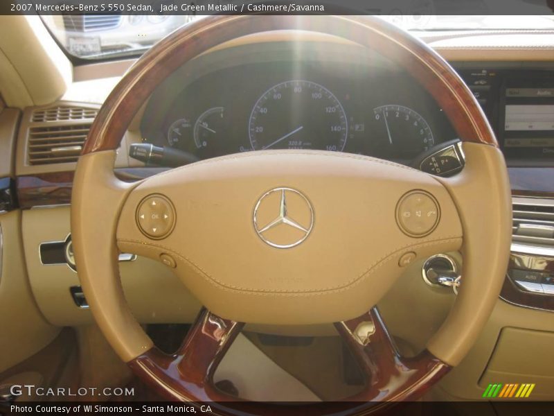 Jade Green Metallic / Cashmere/Savanna 2007 Mercedes-Benz S 550 Sedan