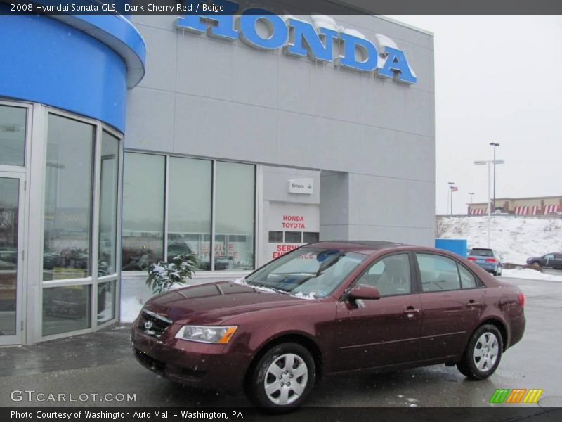 Dark Cherry Red / Beige 2008 Hyundai Sonata GLS