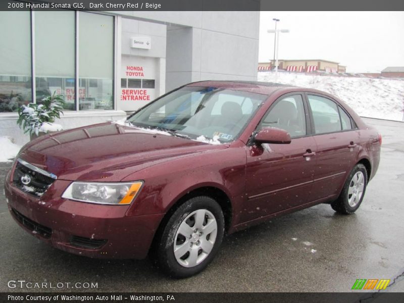 Dark Cherry Red / Beige 2008 Hyundai Sonata GLS