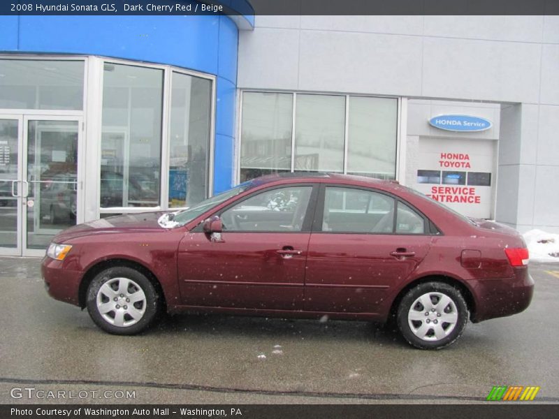 Dark Cherry Red / Beige 2008 Hyundai Sonata GLS