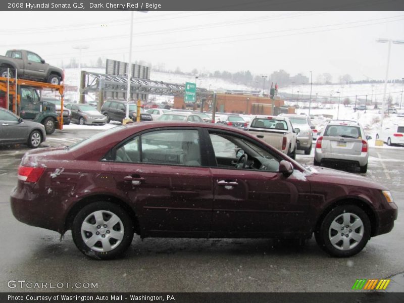 Dark Cherry Red / Beige 2008 Hyundai Sonata GLS