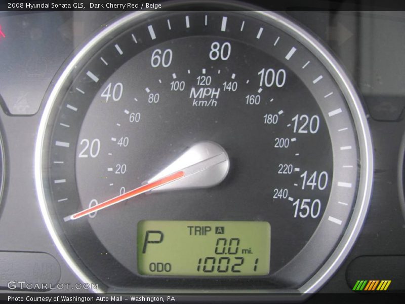 Dark Cherry Red / Beige 2008 Hyundai Sonata GLS