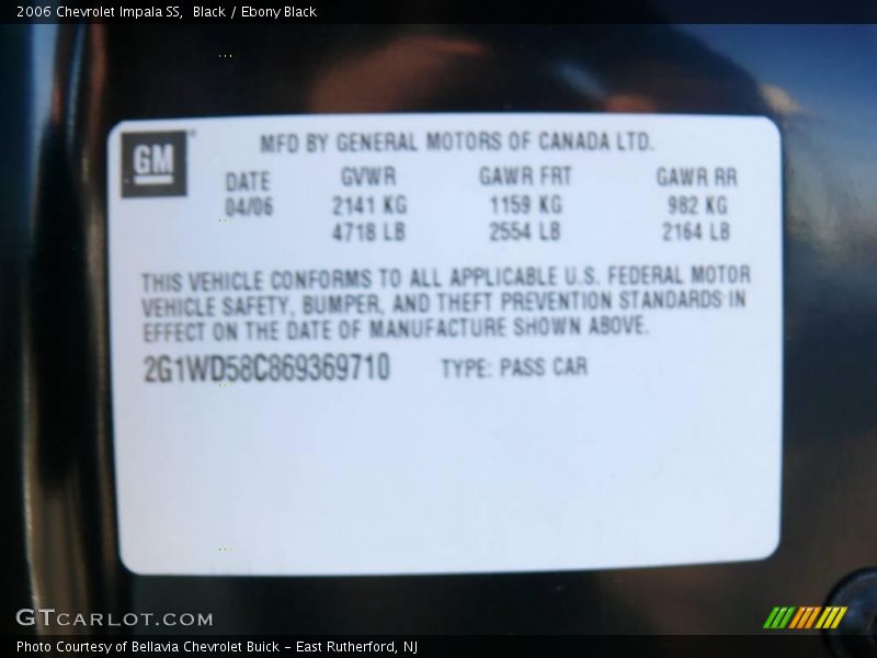 Black / Ebony Black 2006 Chevrolet Impala SS