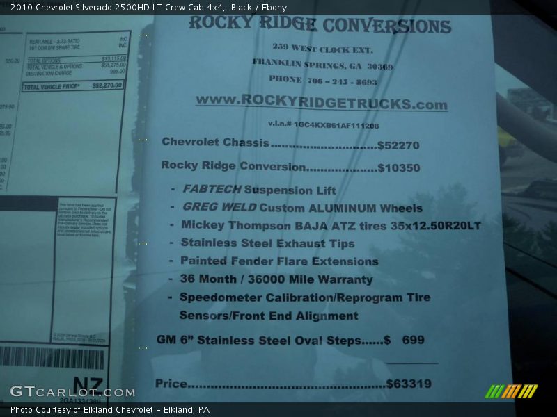 Black / Ebony 2010 Chevrolet Silverado 2500HD LT Crew Cab 4x4