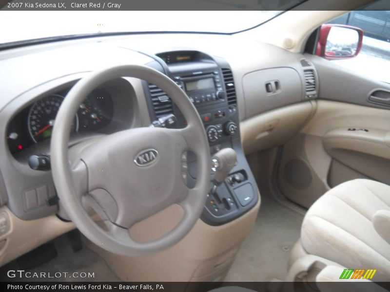 Claret Red / Gray 2007 Kia Sedona LX