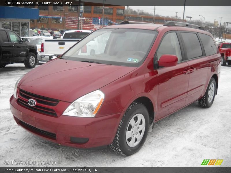 Claret Red / Gray 2007 Kia Sedona LX