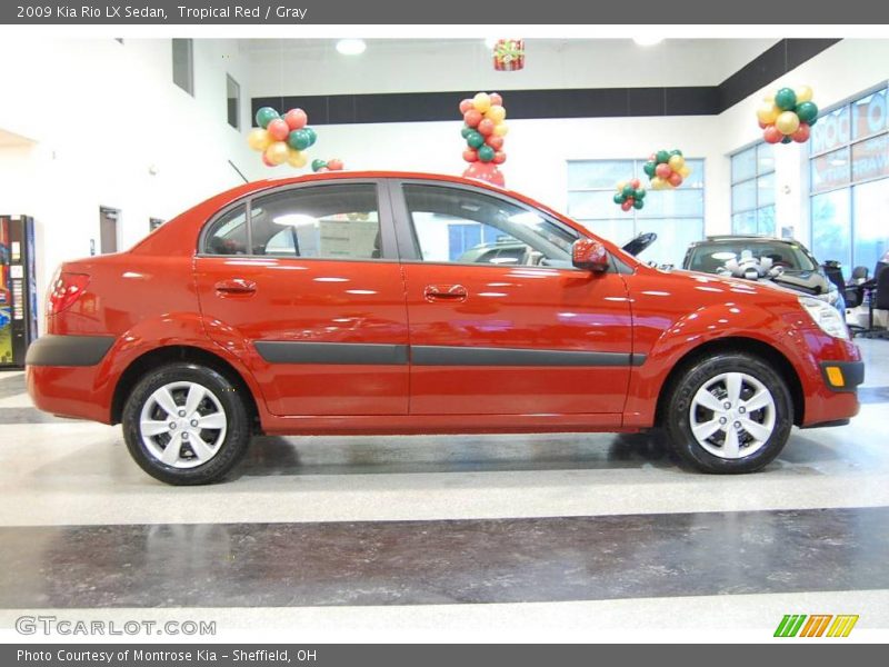 Tropical Red / Gray 2009 Kia Rio LX Sedan
