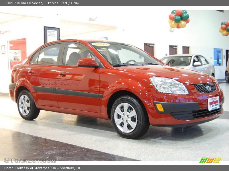 Tropical Red / Gray 2009 Kia Rio LX Sedan