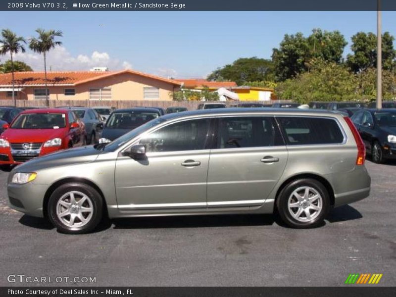 Willow Green Metallic / Sandstone Beige 2008 Volvo V70 3.2