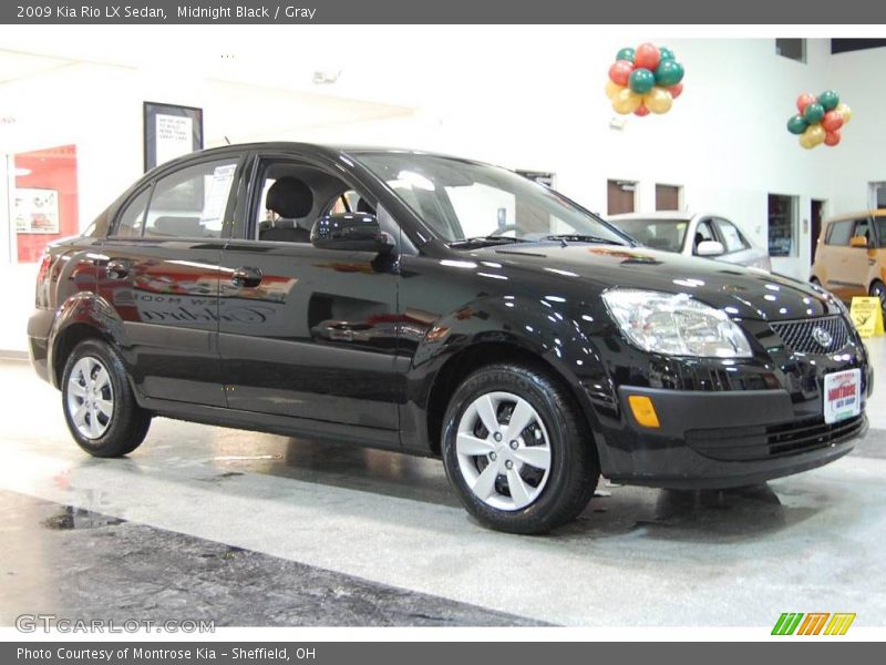 Midnight Black / Gray 2009 Kia Rio LX Sedan