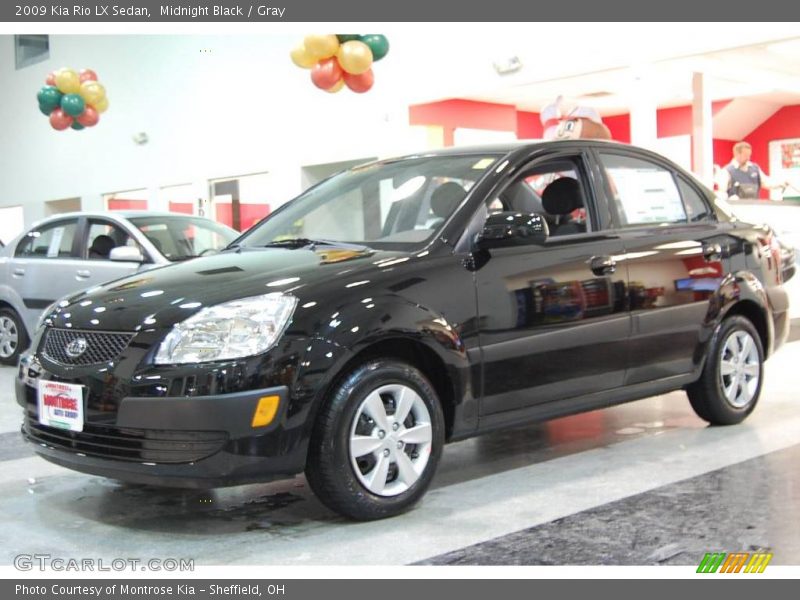 Midnight Black / Gray 2009 Kia Rio LX Sedan