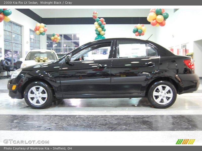 Midnight Black / Gray 2009 Kia Rio LX Sedan