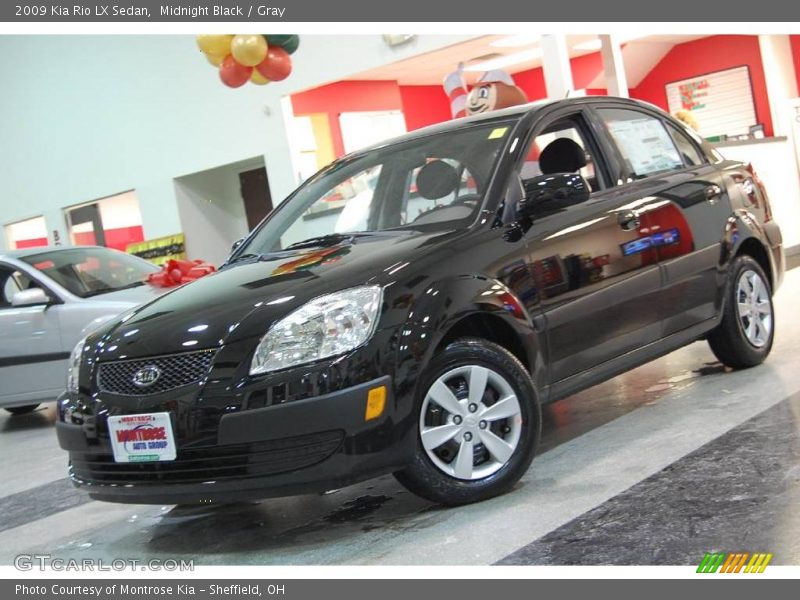 Midnight Black / Gray 2009 Kia Rio LX Sedan