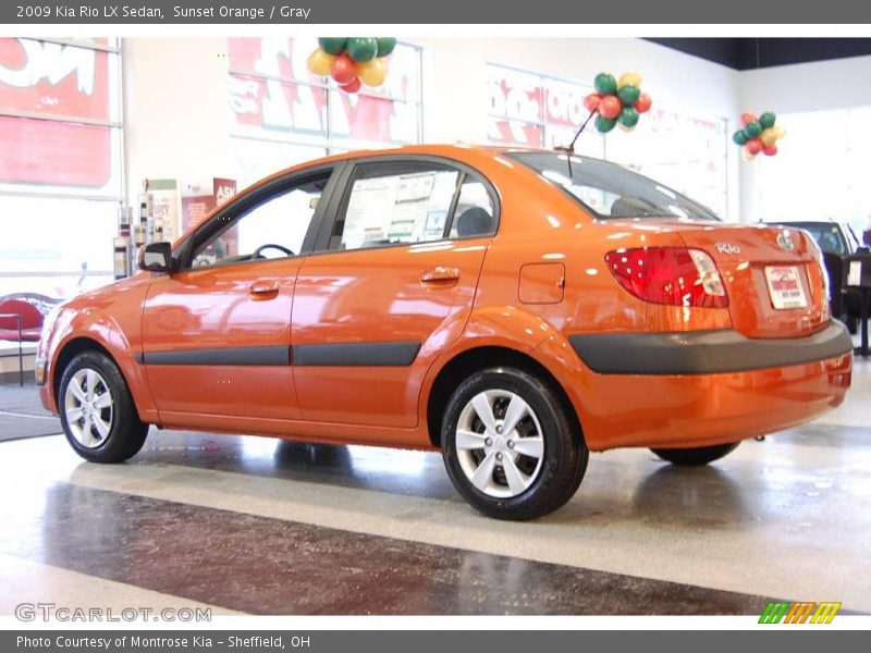 Sunset Orange / Gray 2009 Kia Rio LX Sedan