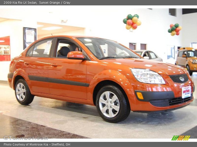Sunset Orange / Gray 2009 Kia Rio LX Sedan