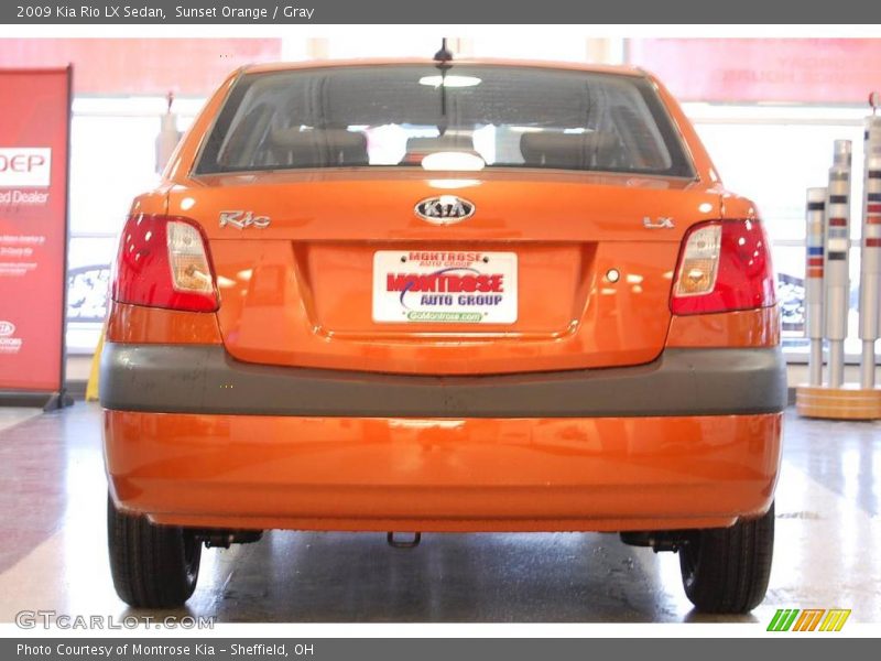 Sunset Orange / Gray 2009 Kia Rio LX Sedan