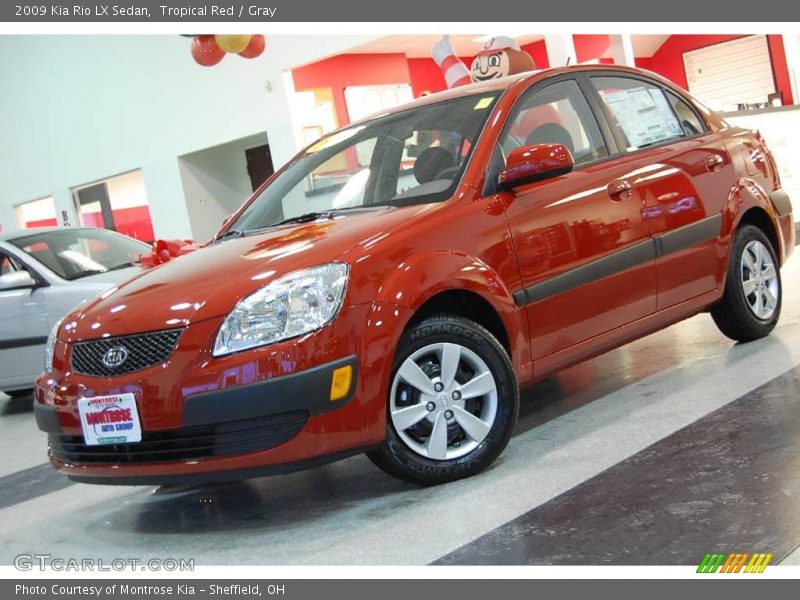 Tropical Red / Gray 2009 Kia Rio LX Sedan