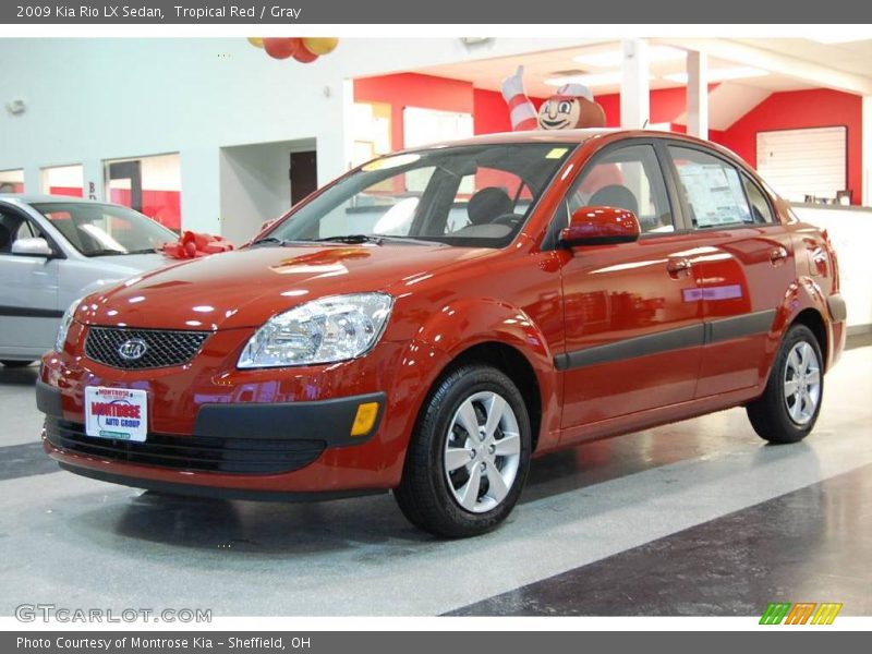 Tropical Red / Gray 2009 Kia Rio LX Sedan