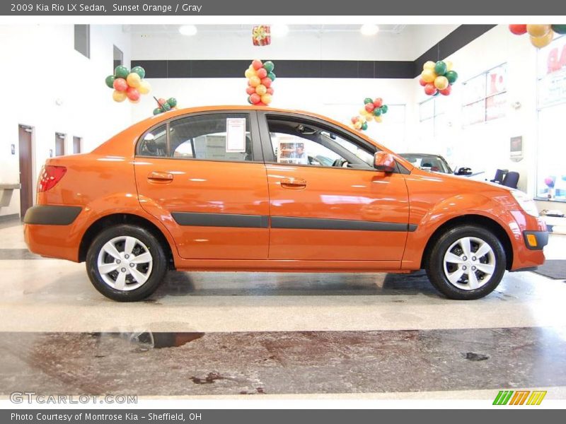 Sunset Orange / Gray 2009 Kia Rio LX Sedan