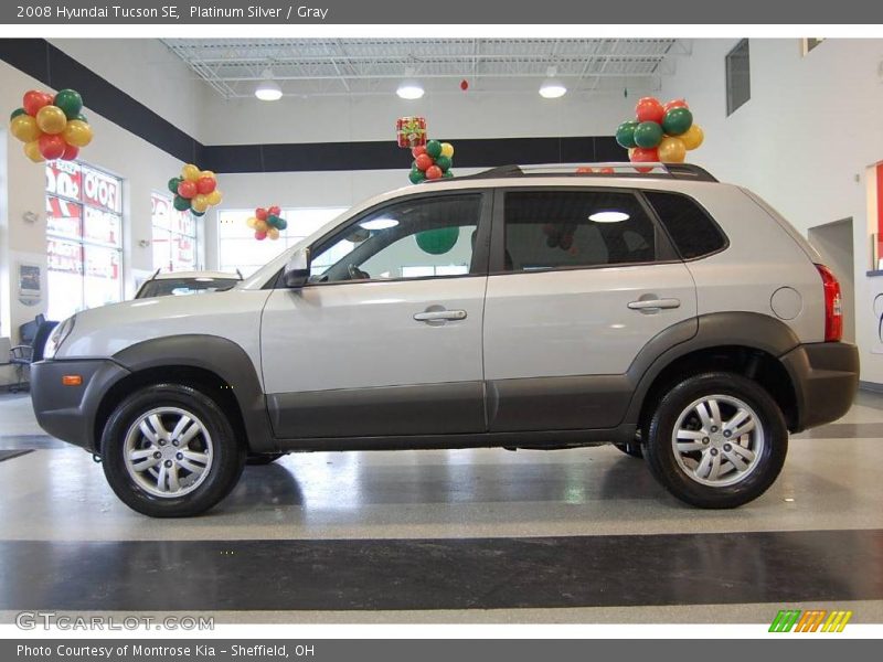 Platinum Silver / Gray 2008 Hyundai Tucson SE