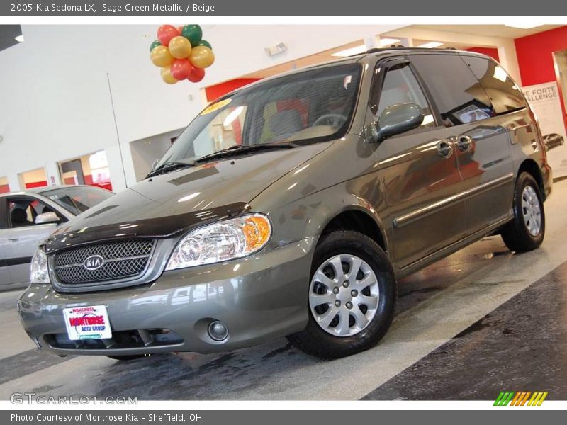 Sage Green Metallic / Beige 2005 Kia Sedona LX