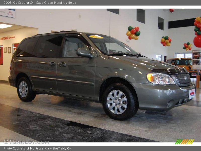 Sage Green Metallic / Beige 2005 Kia Sedona LX