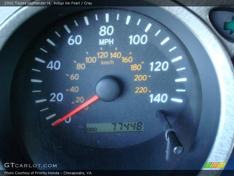 Indigo Ink Pearl / Gray 2002 Toyota Highlander I4