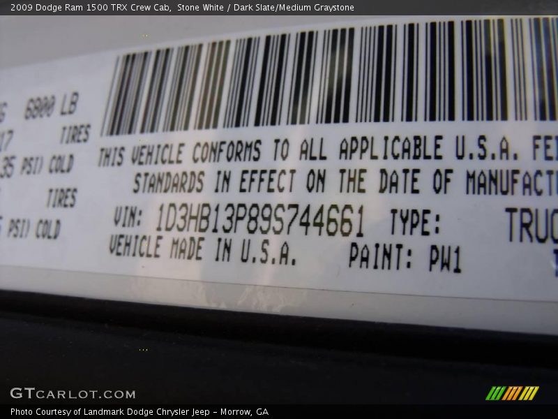 Stone White / Dark Slate/Medium Graystone 2009 Dodge Ram 1500 TRX Crew Cab