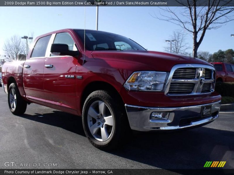 Flame Red / Dark Slate/Medium Graystone 2009 Dodge Ram 1500 Big Horn Edition Crew Cab