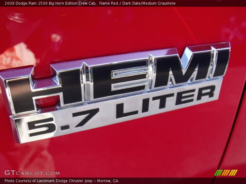Flame Red / Dark Slate/Medium Graystone 2009 Dodge Ram 1500 Big Horn Edition Crew Cab
