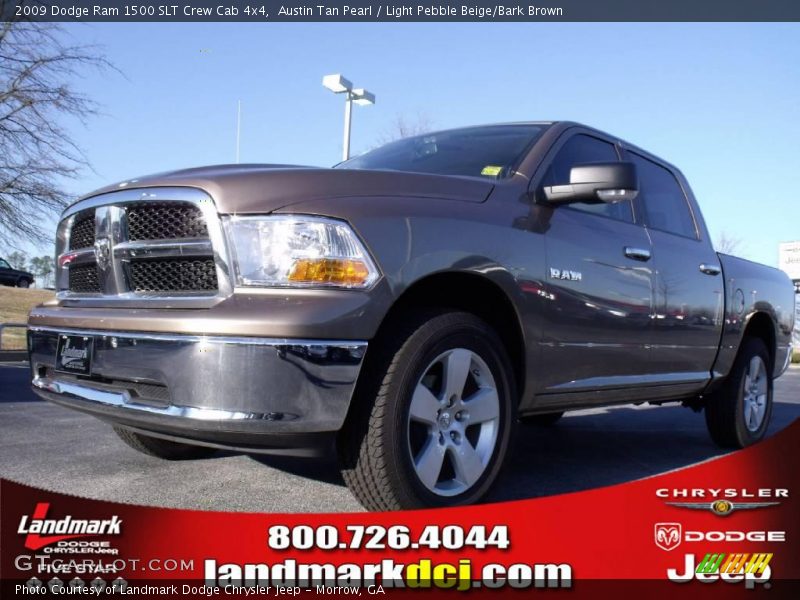 Austin Tan Pearl / Light Pebble Beige/Bark Brown 2009 Dodge Ram 1500 SLT Crew Cab 4x4