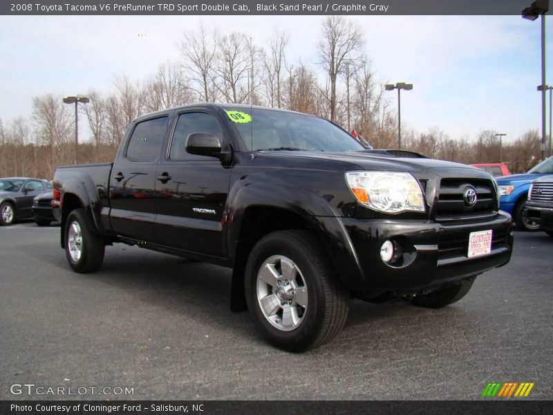 Black Sand Pearl / Graphite Gray 2008 Toyota Tacoma V6 PreRunner TRD Sport Double Cab