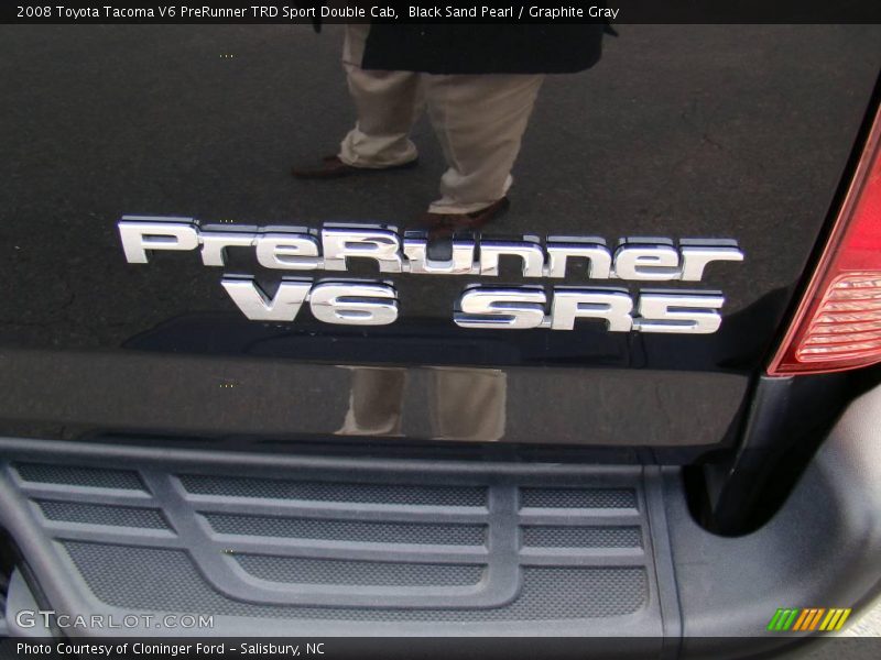 Black Sand Pearl / Graphite Gray 2008 Toyota Tacoma V6 PreRunner TRD Sport Double Cab
