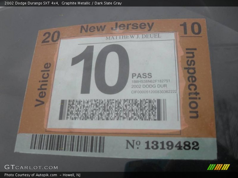 Graphite Metallic / Dark Slate Gray 2002 Dodge Durango SXT 4x4