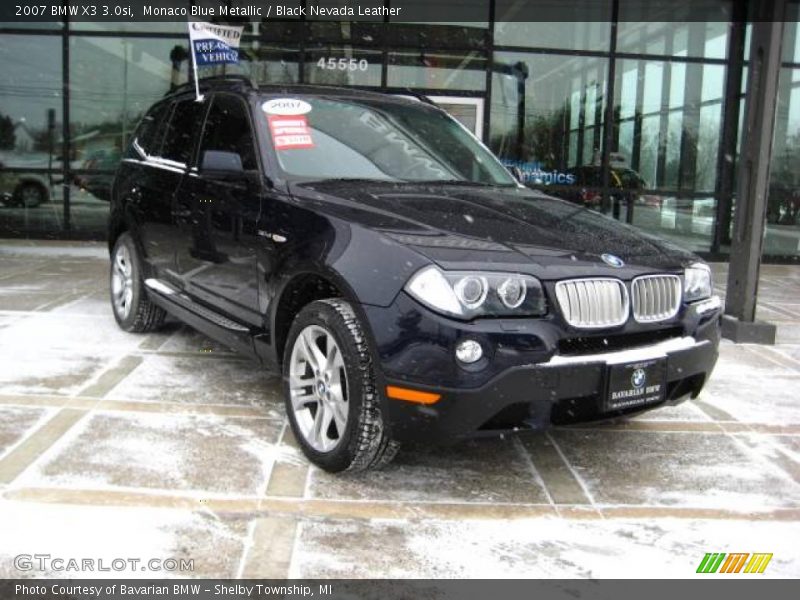 Monaco Blue Metallic / Black Nevada Leather 2007 BMW X3 3.0si