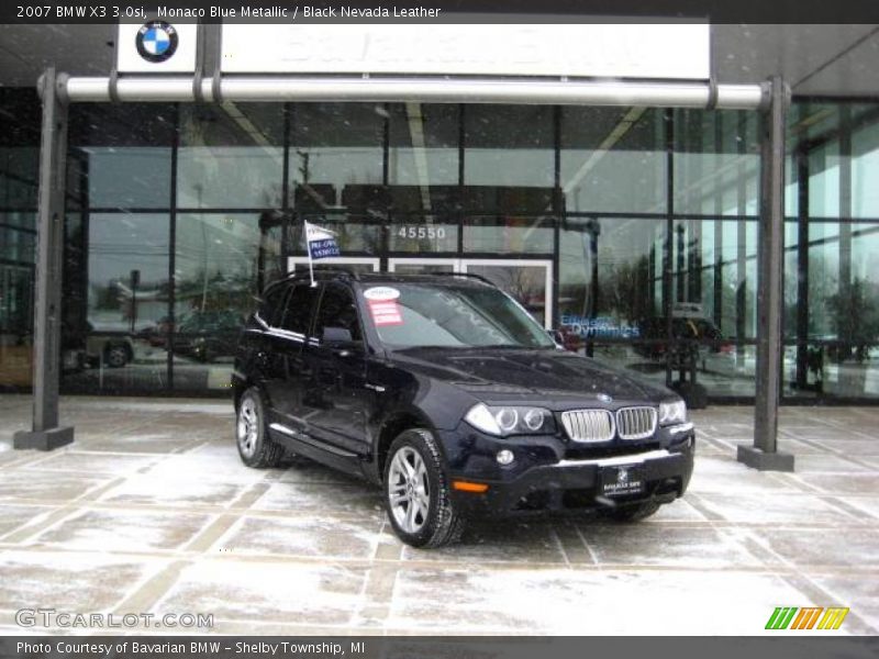 Monaco Blue Metallic / Black Nevada Leather 2007 BMW X3 3.0si