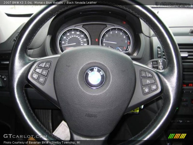 Monaco Blue Metallic / Black Nevada Leather 2007 BMW X3 3.0si