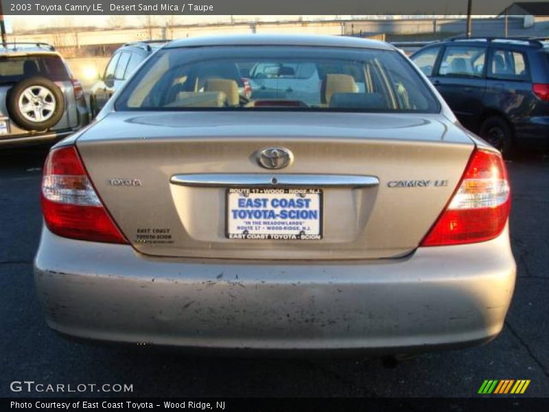 Desert Sand Mica / Taupe 2003 Toyota Camry LE