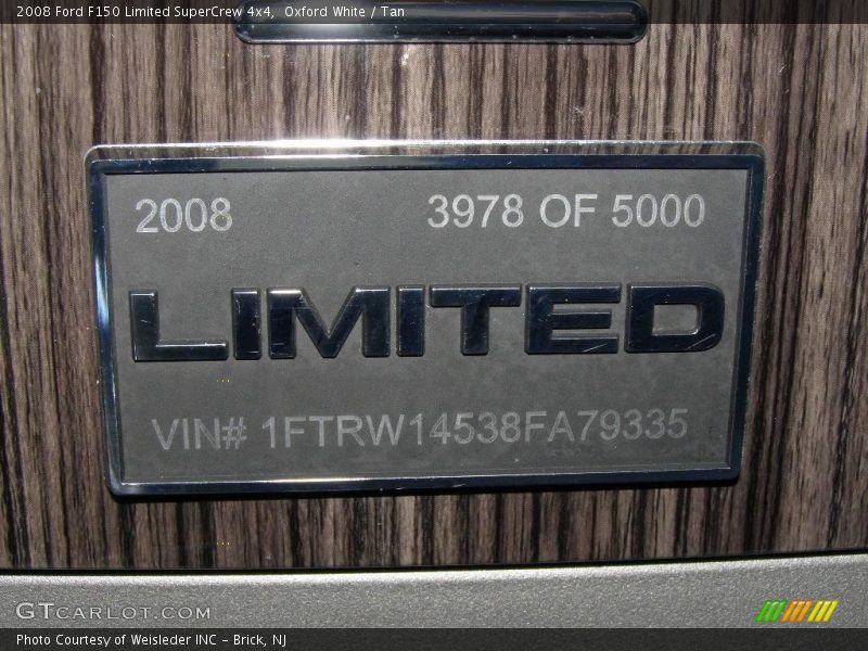 Oxford White / Tan 2008 Ford F150 Limited SuperCrew 4x4