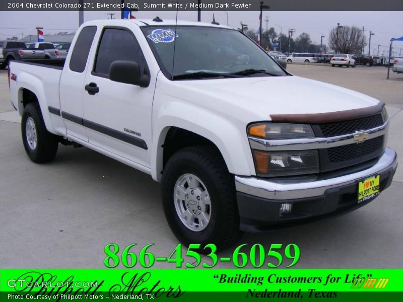 Summit White / Medium Dark Pewter 2004 Chevrolet Colorado Z71 Extended Cab