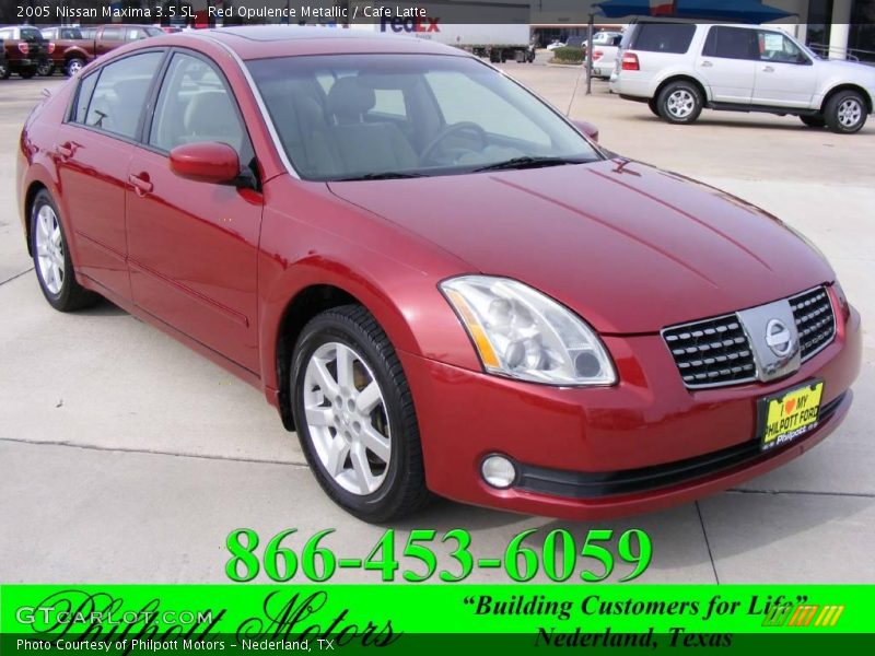 Red Opulence Metallic / Cafe Latte 2005 Nissan Maxima 3.5 SL
